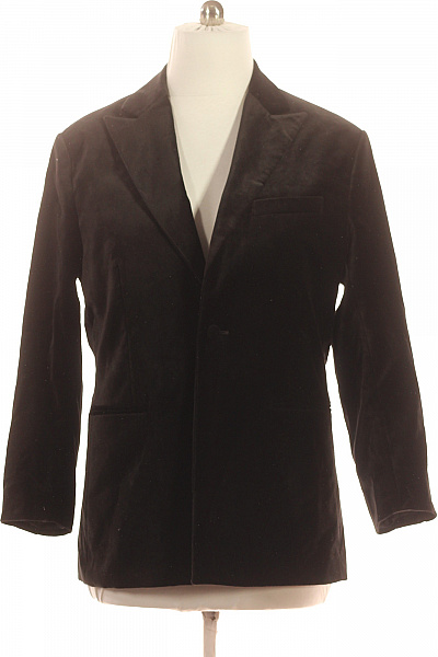 SELECTED Bavlněné černé sametové sako volnočasové jednořadé ležérní Vel. 54 | SELECTED | obrázek 2