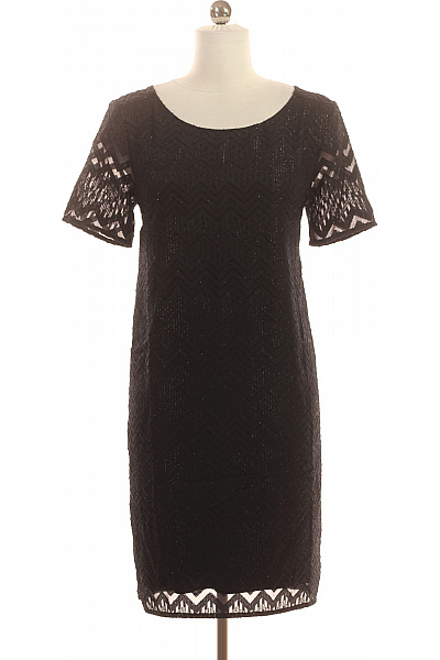 s.OLIVER Černé třpytivé krajkové šaty krátké letní s rukávem Velikost 36 | s.OLIVER | obrázek 2