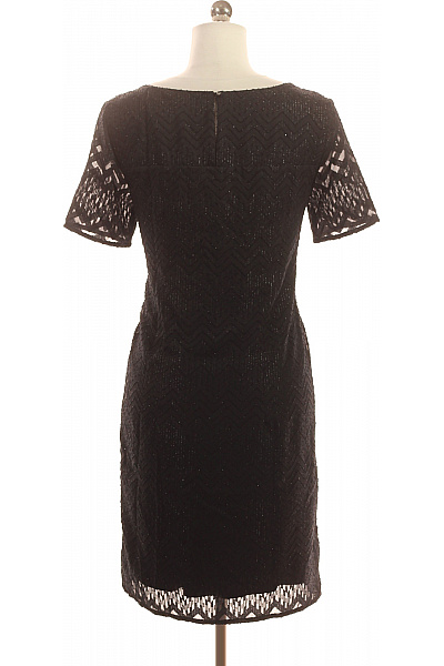 s.OLIVER Černé třpytivé krajkové šaty krátké letní s rukávem Velikost 36 | s.OLIVER | obrázek 3