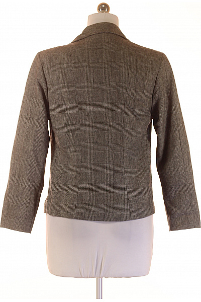 Dámský blejzr šedý kostkovaný vypasované elegantní business podzimní Velikost 40 | Unimoda | obrázek 2