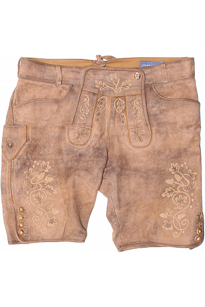 Trachtenmanufaktur Pánské kožené kraťasy hnědé s výšivkou volnočasové Velikost XXL | Trachtenmanufaktur | obrázek 2
