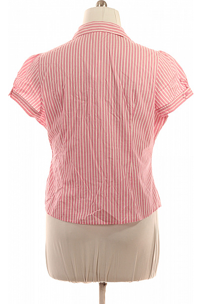 Marks & Spencer Dámská bavlněná růžová bílá pruhovaná košile krátký rukáv Vel. UK 20 | Marks & Spencer | obrázek 3