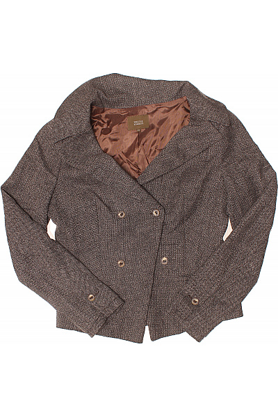 VANILIA Hnědé dvouřadé vlněné sako vypasované podzimní elegantní vzorované Vel. 40 | VANILIA | obrázek 2