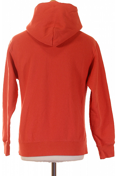 champion Pánská bavlněná oranžová jednobarevná streetwear hoodie s kapucí klokaní kapsou Velikost s | champion | obrázek 2