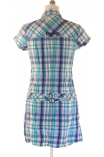 BENCH. Dámská bavlněná krátká košile kostkovaná modrá fialová ležérní Velikost .L | BENCH. | obrázek 3