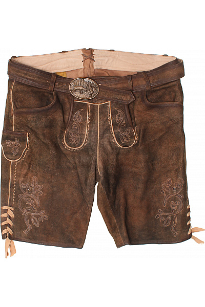 Spieth&Wensky Pánské kožené kraťasy hnědé s výšivkou a sponou Vel. 54 | Spieth&Wensky | obrázek 2