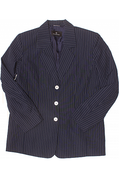 Mulberry Dámské modré pruhované sako elegantní vypasované business Velikost 40 | Mulberry | obrázek 2