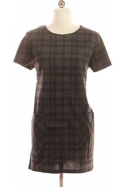 Dorothy Perkins Dámské šaty krátký rukáv kostkované tmavé s kapsami tunikové Velikost 38 | Dorothy Perkins | obrázek 2