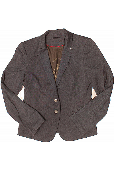 IKKS Dámské Polyesterové Sako Elegantní Vypasované šedé S Knoflíky Vel. 40