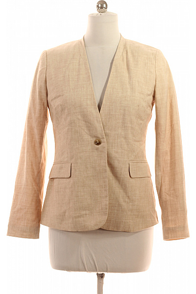 reserved béžový společenský blejzr s jedním knoflíkem elegantní polyesterové Velikost 40 | reserved | obrázek 2