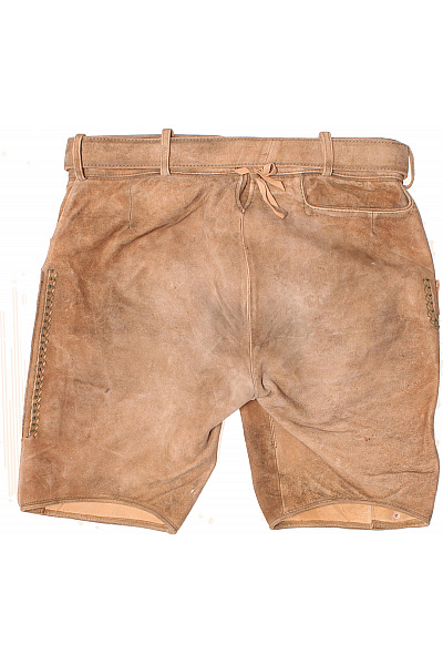 Stockerpoint Pánské kožené kraťasy hnědé s výšivkou a páskem Vel. 50 | Stockerpoint | obrázek 2