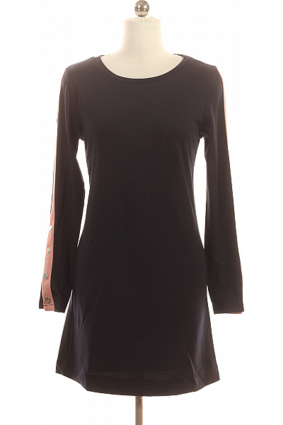 ONLY Černé mikinové šaty tunikové s dlouhým rukávem a růžovým zdobením Vel. S | ONLY | obrázek 2