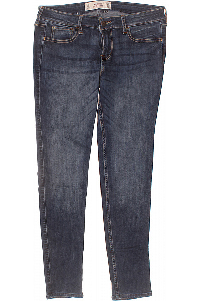 Hollister Dámské Tmavě Modré Strečové Skinny Džíny Seprané Vel. 28/29