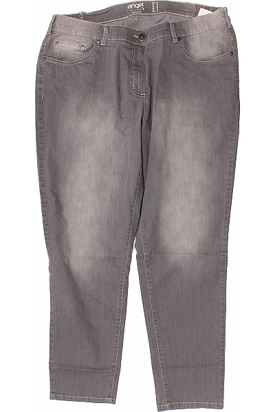 Rovné šedé Džíny Seprané Klasické S Kapsami Vel. EU 50