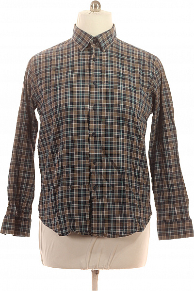 LAWRENCE GREY Pánská Hnědá Zelená Kostkovaná Ležérní Košile Dlouhý Rukáv Velikost XXL | LAWRENCE GREY | obrázek 2