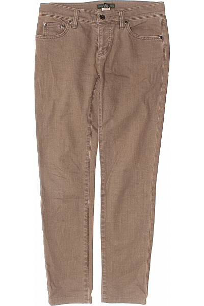 Dámské Bavlněné Džíny Hnědé Strečové úzké Kapsy Klasické Vel. S