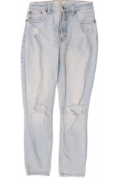 Abercrombie&Fitch Dámské Modré Seprané Džíny Boyfriend S Dírami Na Kolenou Vel. S