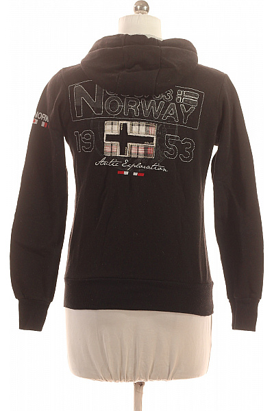 Geographical Norway Dámská černá mikina s kapucí a norským znakem na zip Velikost M | Geographical Norway | obrázek 2