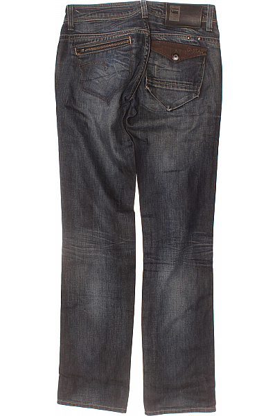 Dámské modré seprané džíny rovné s kapsami s kamínky Vel. 26 | Unimoda | obrázek 2