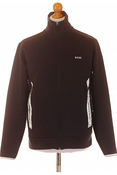 Hugo Boss Pánská bavlněná mikina na zip tmavě černá sportovní bez kapuce Vel. M | Hugo Boss | obrázek 2