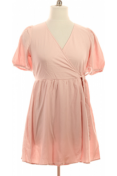 VERO MODA Růžové Zavinovací šaty Volnočasové Letní S Krátkým Rukávem Vel. L