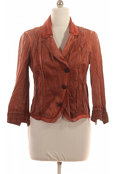 Biba Dámský oranžový strukturovaný vypasovaný blejzr ležérní vintage Vel. 38 | Biba | obrázek 2