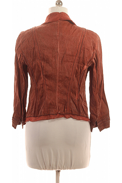 Biba Dámský oranžový strukturovaný vypasovaný blejzr ležérní vintage Vel. 38 | Biba | obrázek 3