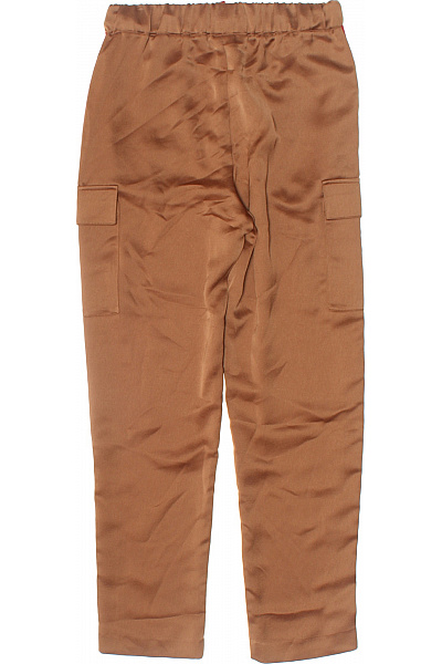 TWINSET Dámské saténové tepláky cargo hnědé s červeným pruhem na zavazování Velikost XS+ | TWINSET | obrázek 3