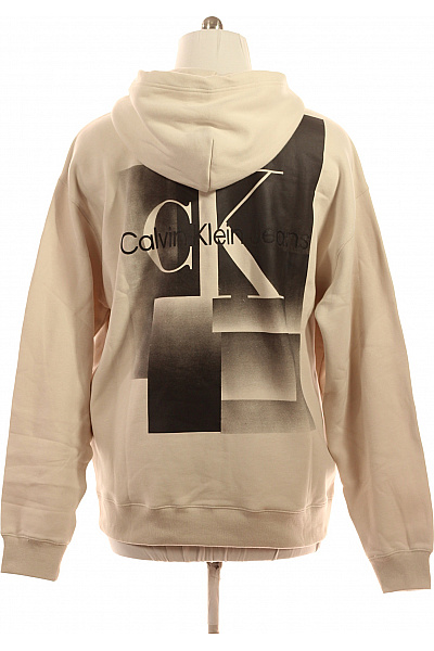 Calvin Klein Pánská béžová mikina s kapucí a potiskem streetwear přes hlavu Velikost xxl | Calvin Klein | obrázek 2