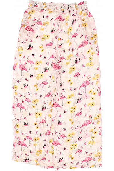 Dámské kalhoty široké květované růžové volnočasové Vel. S | Unimoda | obrázek 2