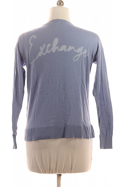 ARMANI Dámský bavlněný modrý pulovr s nápisem žebrovaný basic Velikost XL | ARMANI | obrázek 2