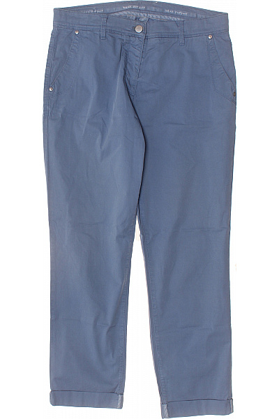 BRAX Dámské Bavlněné Modré Kalhoty Chino Ohrnuté Zkrácené S Kapsami Vel. M