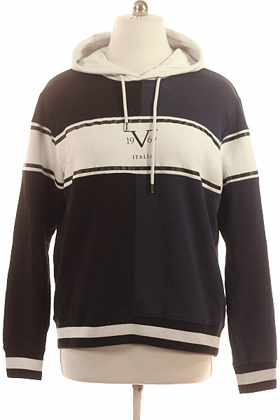 Pánská bavlněná mikina s kapucí přes hlavu pruhovaná streetwear Vel. 2XL | Unimoda | obrázek 2