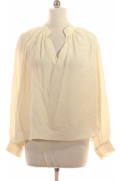 By Malene Birger Hedvábná krémová halenka volná s dlouhým rukávem elegantní do práce Vel. 38 | By Malene Birger | obrázek 2