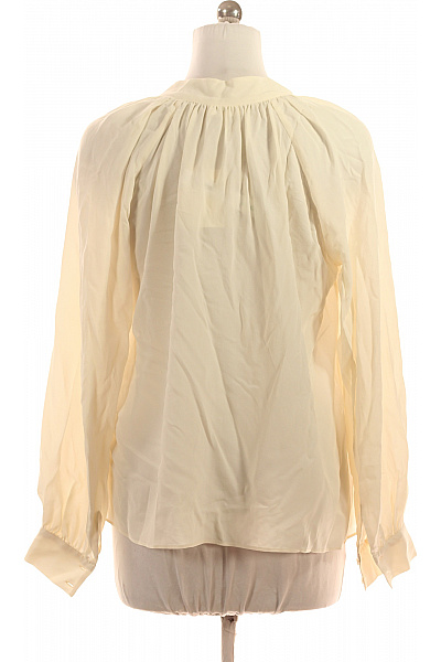 By Malene Birger Hedvábná krémová halenka volná s dlouhým rukávem elegantní do práce Vel. 38 | By Malene Birger | obrázek 3