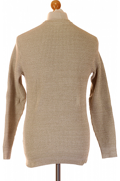 NO EXCESS Pánský béžový pletený svetr s dlouhým rukávem žebrovaný přes hlavu Velikost M | NO EXCESS | obrázek 2