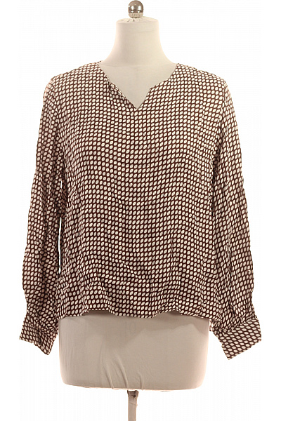 ETERNA Dámská Viskózová Halenka S Dlouhým Rukávem Vzorovaná Elegantní Do Práce Velikost 40