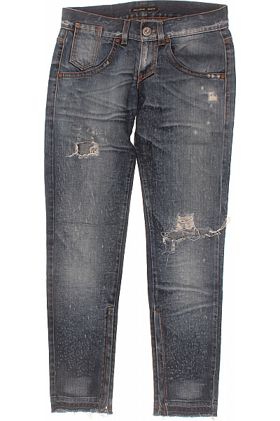 Guess Dámské Bavlněné Modré Džíny Skinny Vintage Seprané S Dírami Vel. 28