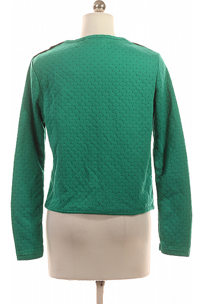 DDP Zelený prošívaný kardigan s hnědými rameny vzorovaný Velikost S | DDP | obrázek 3