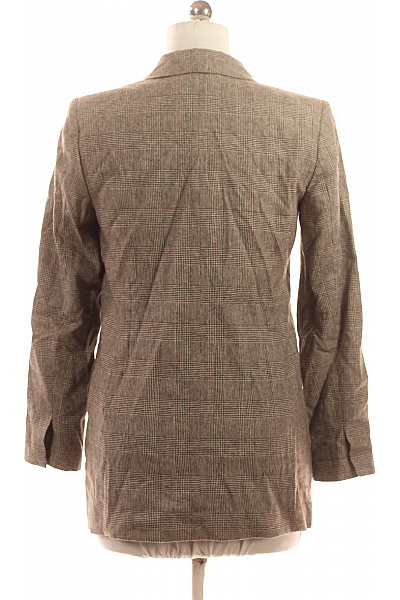 ZARA Dámský dvouřadý blejzr kostkovaný béžový elegantní podzimní prodloužené business Velikost m | ZARA | obrázek 3