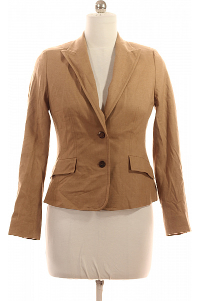 RENÉ LEZARD Dámské béžové sako vypasované jednořadé elegantní business jarní lněné Vel. 38 | RENÉ LEZARD | obrázek 2