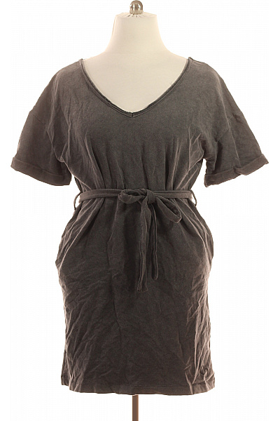 COTTON CANDY Šedé dámské tričkové šaty s krátkým rukávem a páskem Vel. XL | COTTON CANDY | obrázek 2