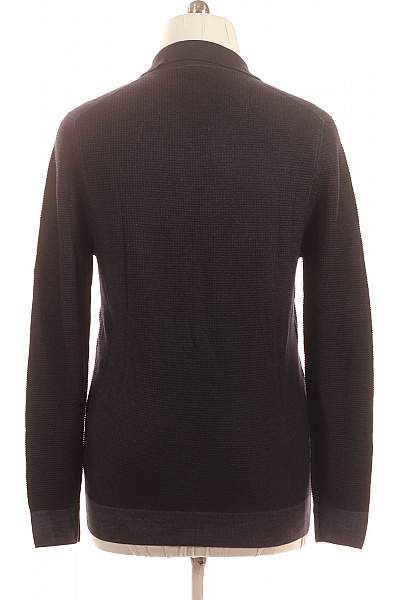 Lorenzoni Pánský tmavý pulovr s límečkem a výstřihem do V Vel. L | Lorenzoni | obrázek 3