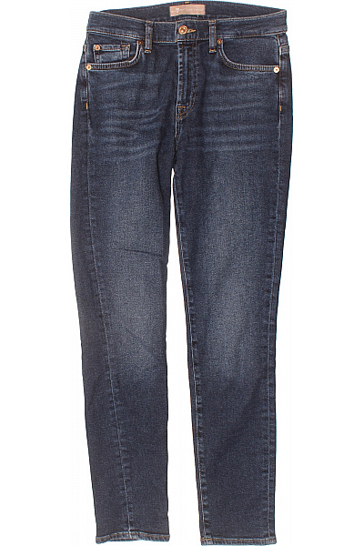 Dámské Modré Džíny úzké Seprané Klasické S Kapsami Vel. 28