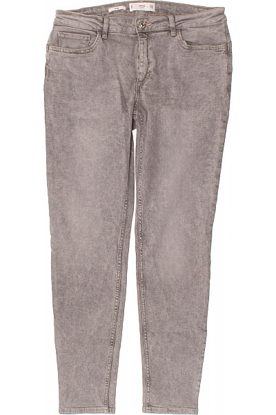 MANGO Dámské Bavlněné šedé Džíny Strečové Skinny Seprané úzké Velikost 42