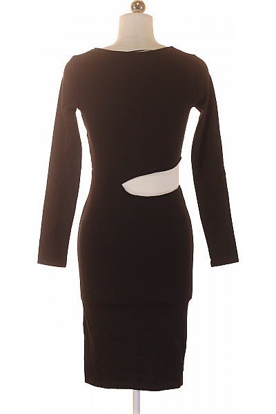 Calvin Klein Černé bavlněné upnuté šaty s dlouhým rukávem a výřezy Vel. s | Calvin Klein | obrázek 3