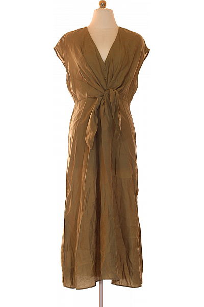 MANGO Dámské šaty zavinovací midi khaki Vel. L | MANGO | obrázek 2