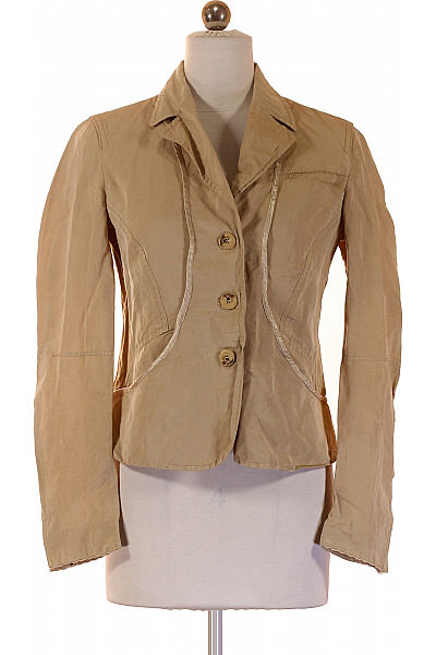 béžový blejzr elegantní vypasované krátké na běžné nošení Velikost 42 | Unimoda | obrázek 2