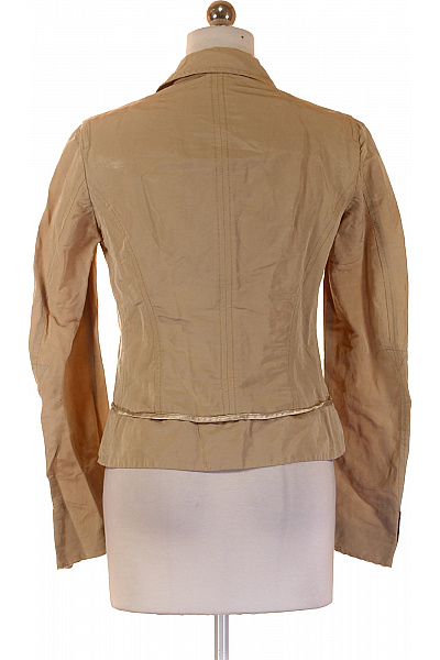 béžový blejzr elegantní vypasované krátké na běžné nošení Velikost 42 | Unimoda | obrázek 3