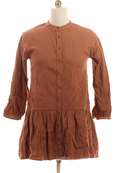HUST And CLAIRE Dívčí Bavlněné Tunika šaty Hnědé Volánové Košilové Velikost 152/12y